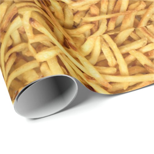 golden french fries wrapping paper