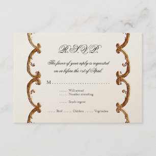 Golden French Swirl RSVP Response 50th Anniversary