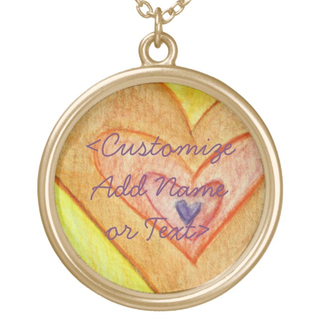 Golden Friendship Hearts Custom Jewelry Necklace (Front)