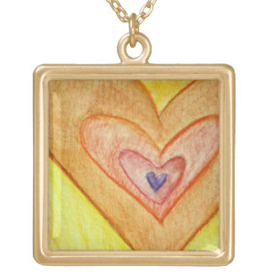 Golden Friendship Hearts Necklace Pendant Charm