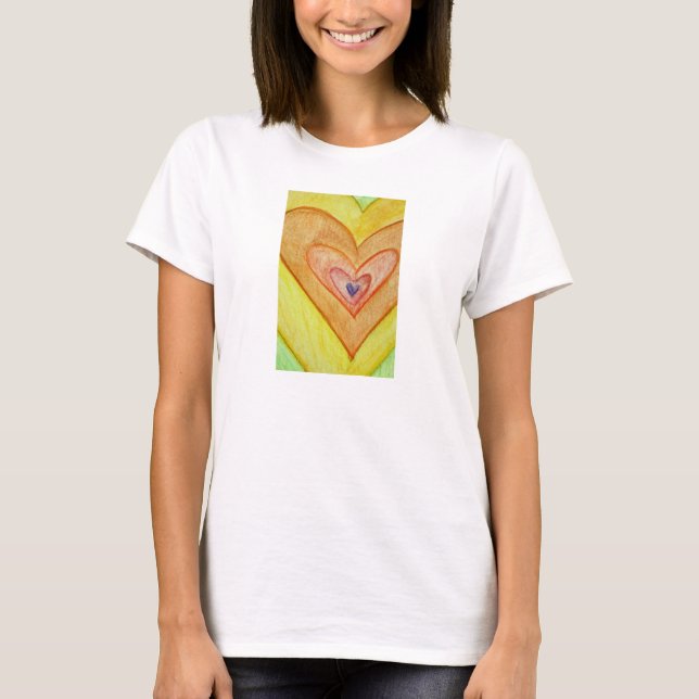 Golden Friendship Hearts Personalized Love T-Shirt (Front)