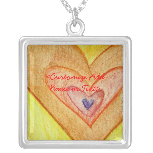 Golden Friendship Hearts Silver Necklace Pendants (Front)