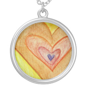 Golden Friendship Hearts Silver Necklace Pendants