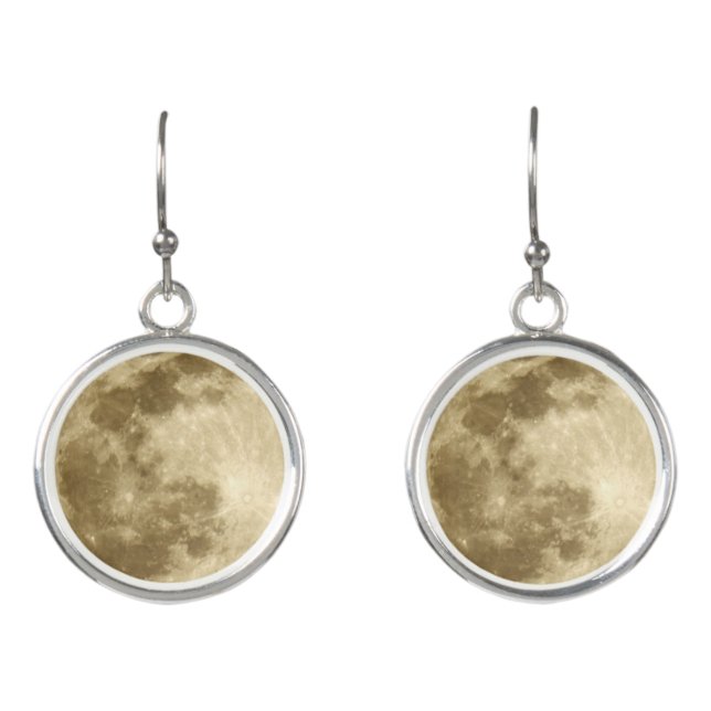 Golden Full Moon Earrings (Front)