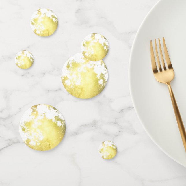 Golden Full Moon Phase Confetti (Group)