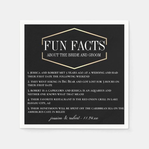 Golden Fun Facts Personalized Paper Napkins