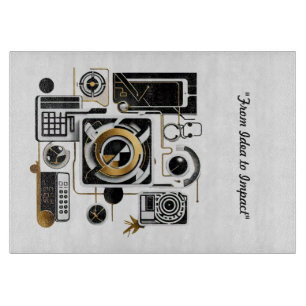 "Golden Futuristic Designs" Cutting Board