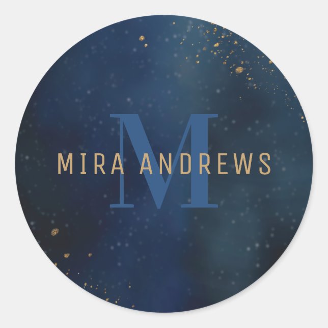 Golden Galaxy Classic Round Sticker (Front)