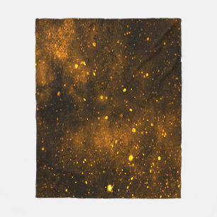 Golden Galaxy Starry Night Fleece Blanket