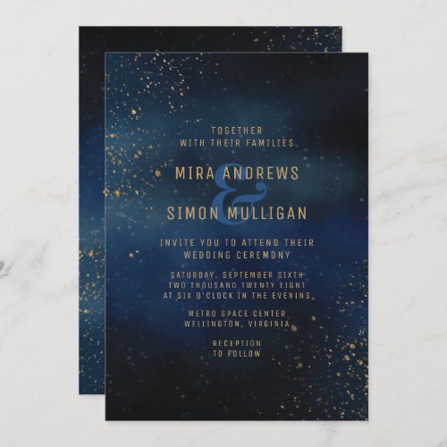 Golden Galaxy Wedding Invitation