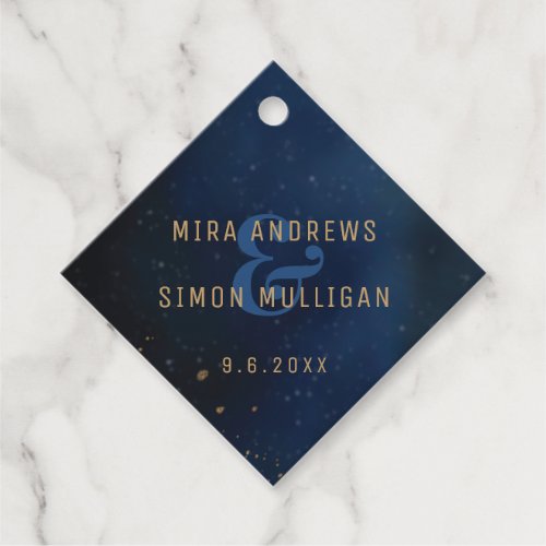 Golden Galaxy Wedding Shower Favor Tags