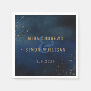 Golden Galaxy Wedding Shower Napkins