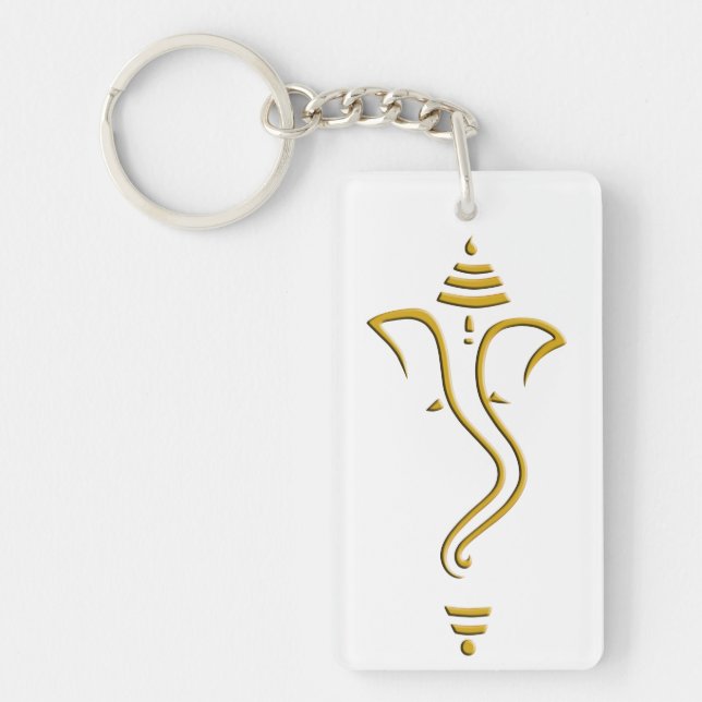 Golden Ganesh Keychain (Front)