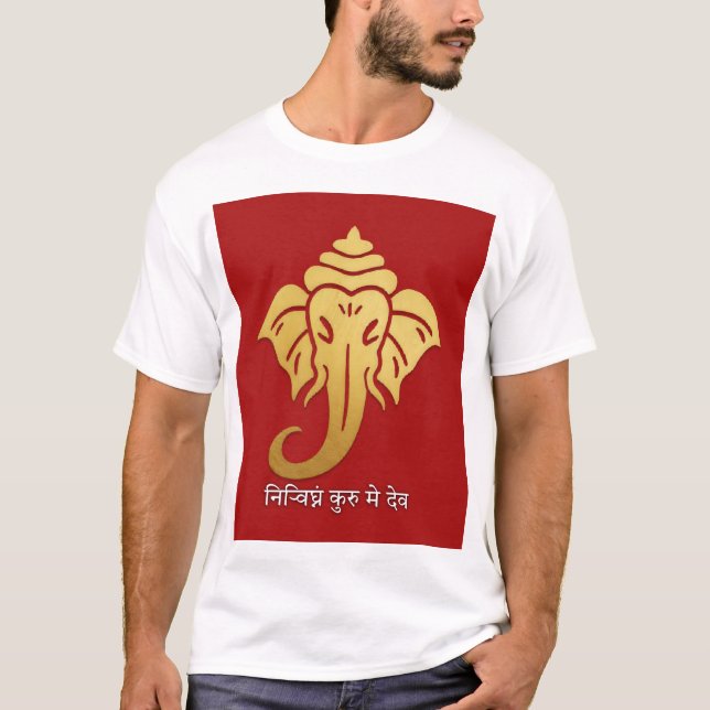 Golden Ganesha – शुभारंभ Design  T-Shirt (Front)