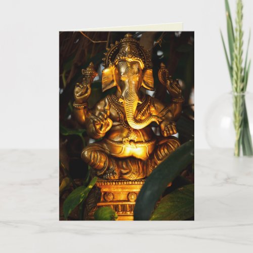 golden ganesha greeting card