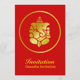 Golden Ganesha Invitation