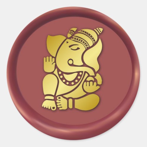 Golden Ganesha Wax Seal Design