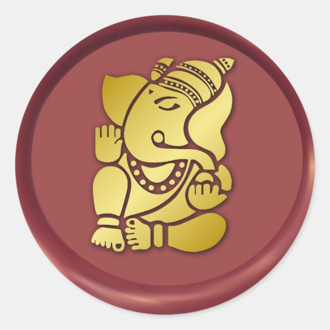 Golden Ganesha Wax Seal Design (Front)