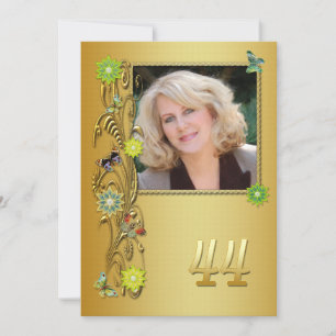 Golden Garden 44th Birthday party invitation