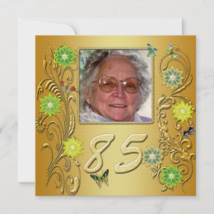Golden Garden 85th Birthday party invitation
