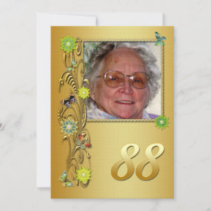Golden Garden 88th Birthday party invitation