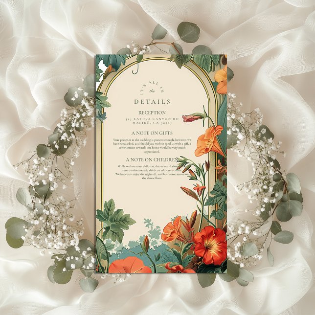 Golden Garden Frame Floral Wedding Enclosure Card (Creator Uploaded)