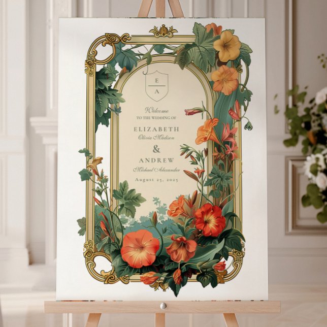 Golden Garden Frame Floral Wedding Foam Board (Creator Uploaded)