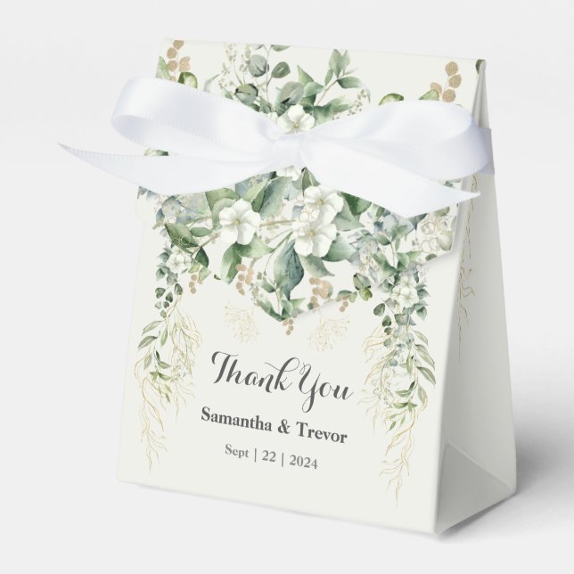 Golden Garden Treasures: Botanical Wedding Favors Favor Boxes (Front Side)