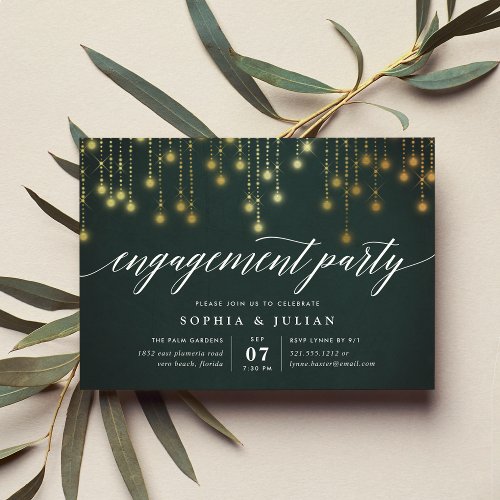 Golden Garland Engagement Party Invitation