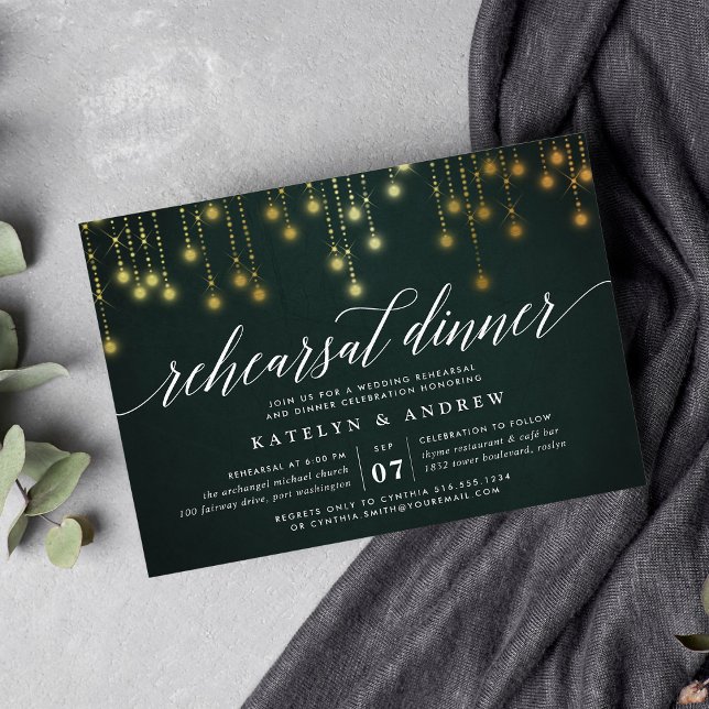 Golden Garland Rehearsal Dinner Invitation (Creator Uploaded)