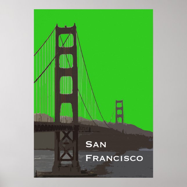 Golden Gate Abstract in Green Poster (Front)