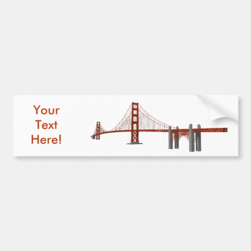Golden Gate Bridge 3D Model Bumper Sticker