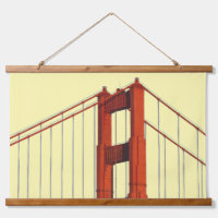 Golden Gate Bridge against Yellow Background