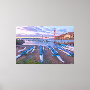 Golden Gate Bridge and Outrigger Canoes Canvas Print