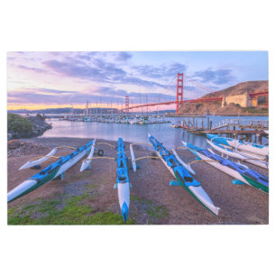 Golden Gate Bridge and Outrigger Canoes Metal Print