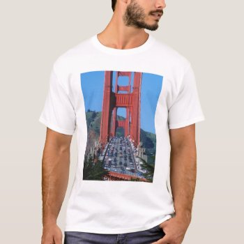 Golden Gate Bridge And San Francisco Bay T-shirt by takemeaway at Zazzle