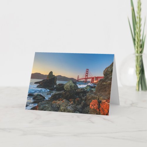 Golden Gate Bridge at Dusk  San Francisco Card