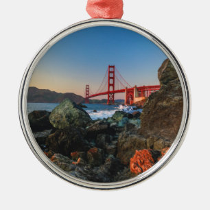 Golden Gate Bridge at Dusk   San Francisco Metal Ornament