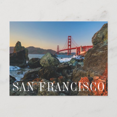 Golden Gate Bridge at Dusk  San Francisco Postcard