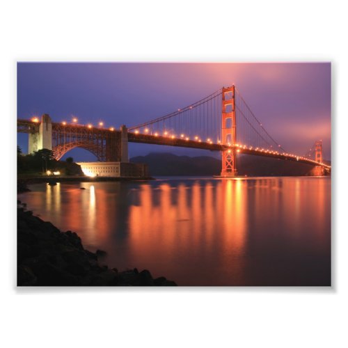 Golden Gate Bridge at Night Photo Print