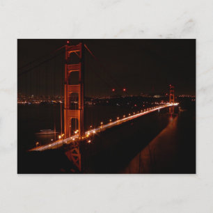 Golden Gate Bridge at Night Postcard