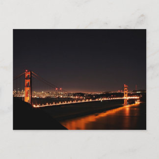 Golden Gate Bridge at Night Postcard