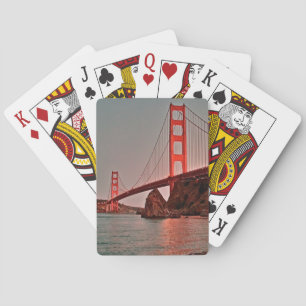 Golden Gate Bridge at Sun Down Poker Cards