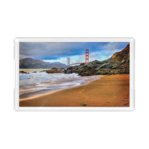 Golden Gate Bridge at sunset Acrylic Tray