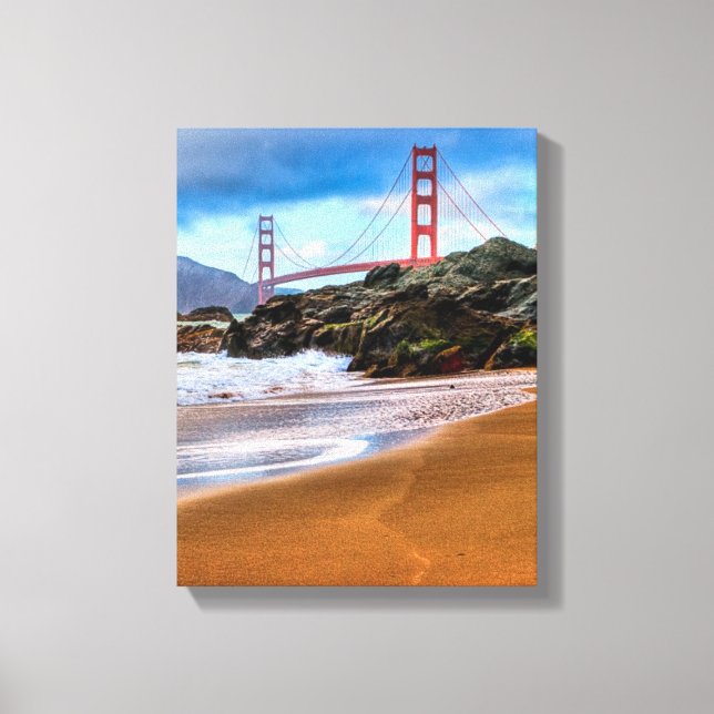 Golden Gate Bridge at sunset Canvas Print (Front)