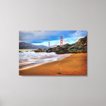 Golden Gate Bridge At Sunset Canvas Print by iconicsanfrancisco at Zazzle