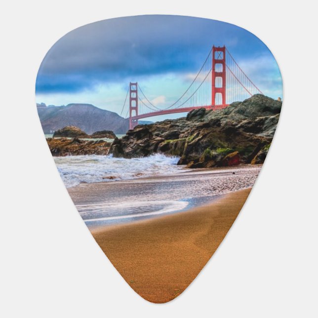 Golden Gate Bridge at sunset Guitar Pick (Front)