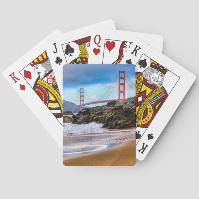 Golden Gate Bridge at sunset Poker Cards (Back)