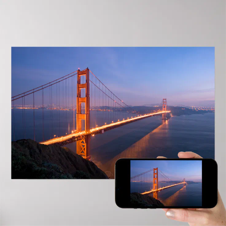 Golden Gate Bridge at Sunset Poster | Zazzle