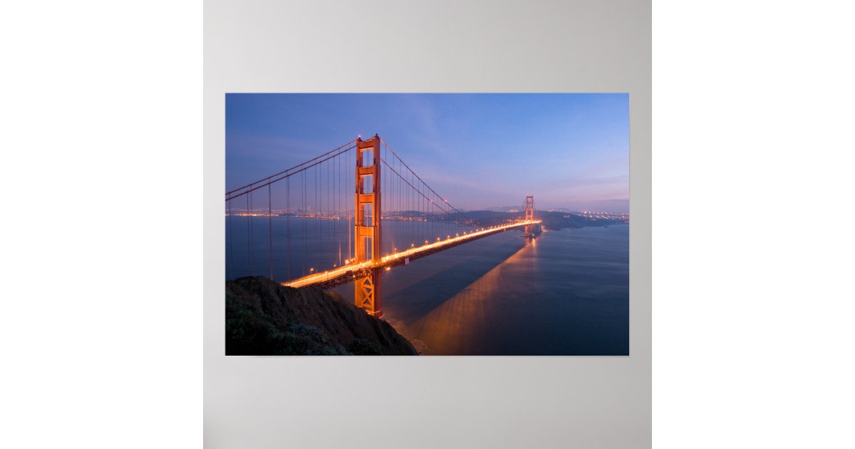 Golden Gate Bridge At Sunset Poster 